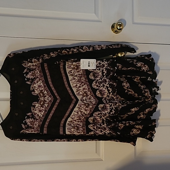 NWT Free People Smooth Talker Printed Open-Back Tunic - Picture 4 of 5